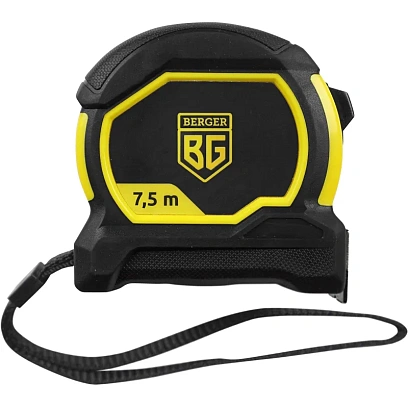 Рулетка ударопрочная 7,5мx25мм  с магнитным зацепом BERGER BG1353