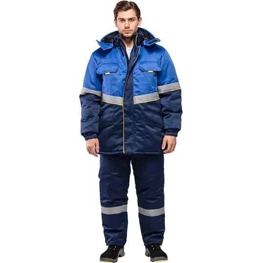 Куртка рабочая зимняя муж з43-КУ син/вас (р.52-54) 182-188 (серия З)