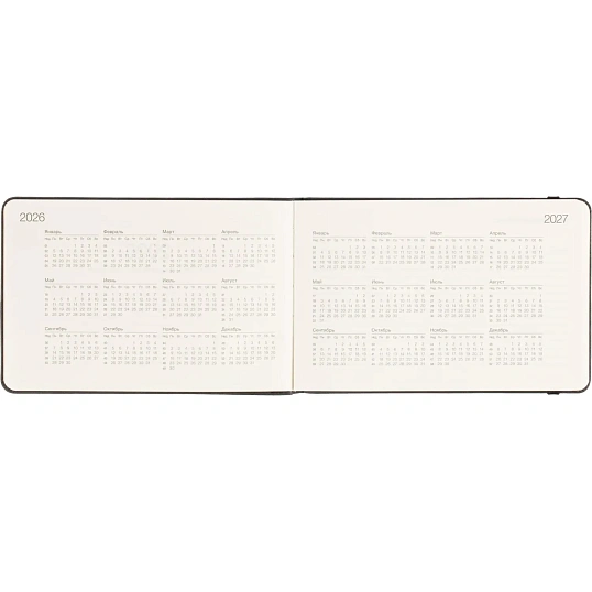 Еженедельник датированный 2026 IF 16х105см 64л, тв с рез, Grace I1803/black