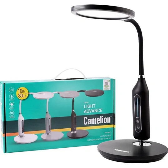 Светильник Camelion KD-862  C02 черный, LED, 10Вт, 580 лм
