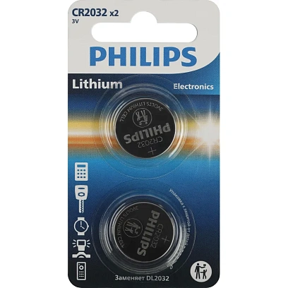 Батарейка Philips CR2032-2BL/CR2032P2/51 литиевые 2шт/уп