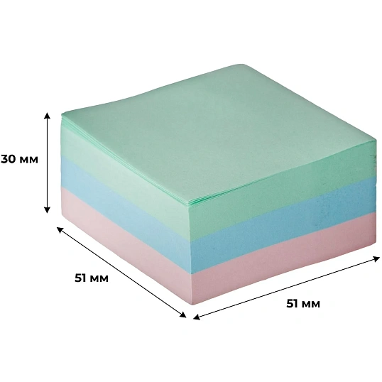Стикеры Attache Simple куб 51х51, пастель 3 цвета 300 л