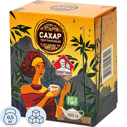 Сахар кусковой тростниковый Дядя Тула нерафинир коричневый, 500г