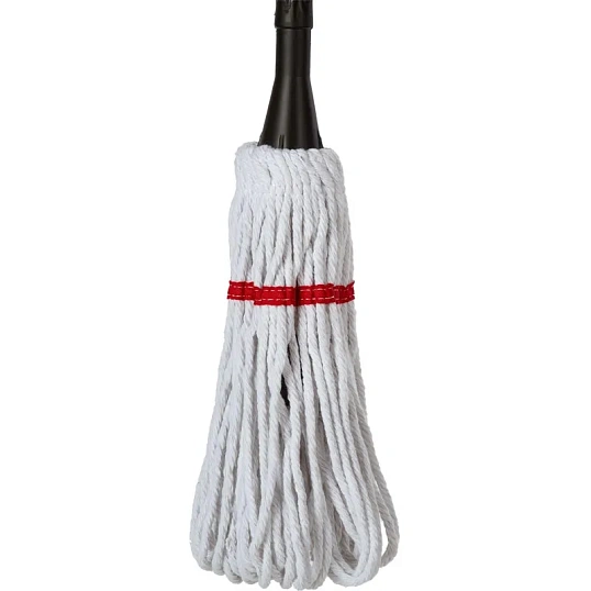 Швабра веревочная д/пола отжимная х/б вращающ. металл ручка 135см