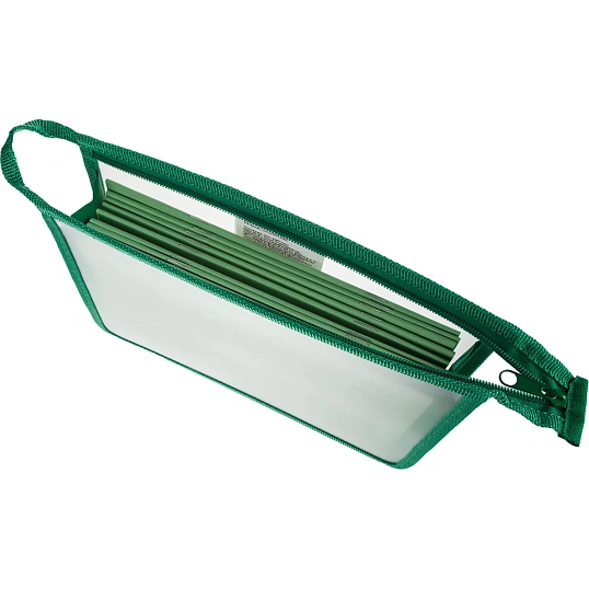 Папка для тетрадей Комус КлассА5,пласт,зелен.1 отд,молн,240х205х40,ПТ-750