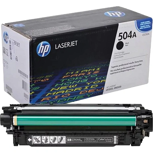 Картридж лазерный HP 504A CE250A чер. для LJ CP3525/CM3530