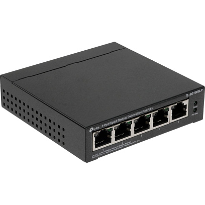 Коммутатор TP-Link TL-SG1005LP (L2) 5x1Гбит/с 4PoE+ 40W неуправляемый