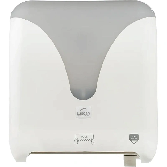 Диспенсер для полотенец рулонах Luscan Professional механич. белый/серый