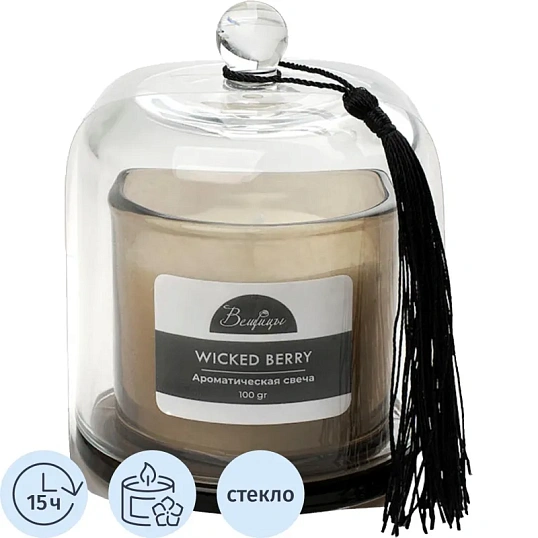 Свеча ароматическая WICKED BERRY в стекле, Д83 Ш83 В110, YJC-21