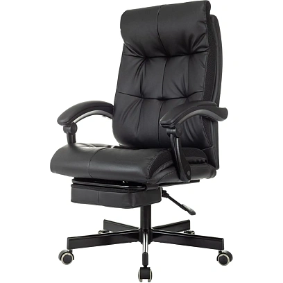 Кресло VB_EChair 624 PU PM черный эко.кожа  подст.для ног