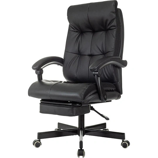 Кресло VB_EChair 624 PU PM черный эко.кожа  подст.для ног
