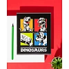 Тетрадь общая А5 48л №1School Dinosaurs,клет,скреп, ВД-лак