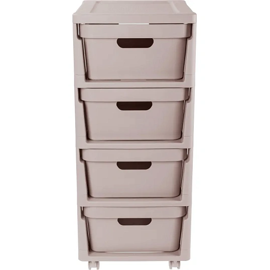 Комод BP_на колесах LUXE, 4 ящика, 300х385х690 мм (Светло-бежевый)