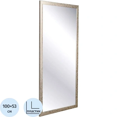 Зеркало МГЛ_настенное НБ54 (534х1004) багет ПЛС теплое серебро
