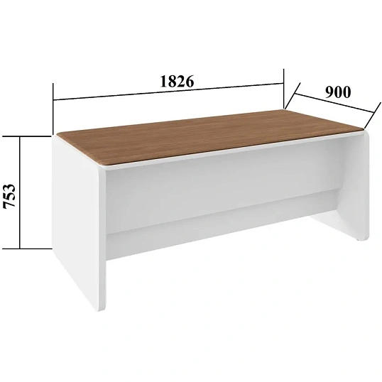 Стол Linkor 1826х900х753 Орех Линкольн/Белый
