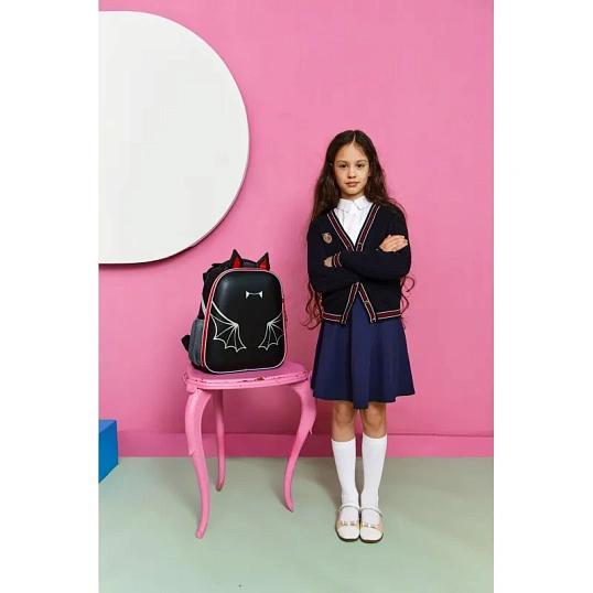 Ранец Комус Класс Basic Летучая мышка , черный, 2 отд, эргоном спинка