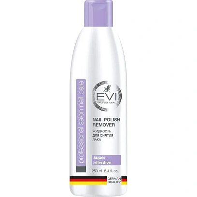 Жидкость для снятия лака  EVI professional с ацетоном 250мл