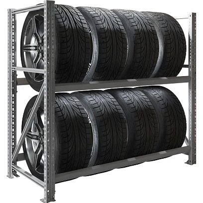 Стеллаж металлический MS Pro 1200/1353x606 стационарный для хранения 8 шин