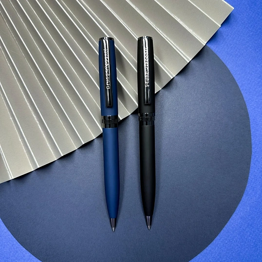 Ручка шариковая BOSTON мет.черн.корп,0.7мм,син, 20-0423