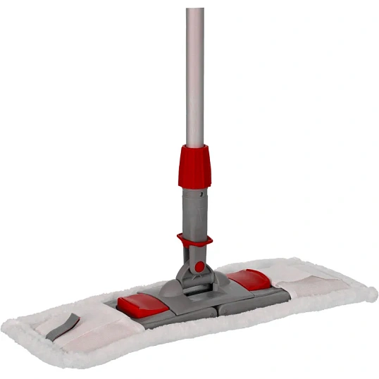 Держатель МОПа универс/зажимы, пластик LuscanProf  50х11см, серый/красный