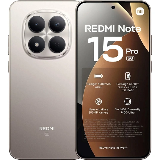 Смартфон Xiaomi Redmi Note 15 Pro 5G RU 8+512 Titanium