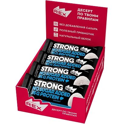 Батончик ProteinRex протеиновый STRONG Кокосовый, 100гx12шт/уп