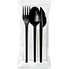 Набор столовых приборов №5 черный 18см., (в,л. ст., н.,салф,зуб) 200 шт/уп