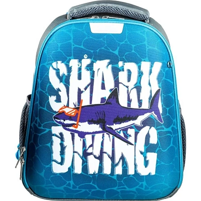 Ранец Комус Класс Shark Diving, меняет цвет, 2 отд., эргоном. Спинка