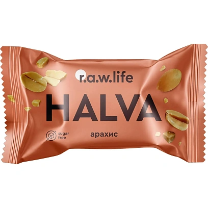 Батончик протеиновый R.A.W.life HALVA арахисовая халва, 16гx18шт/уп