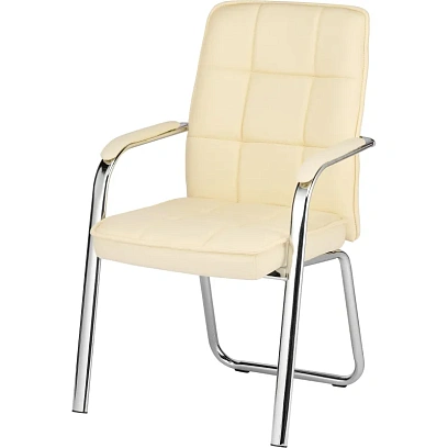 Конференц-кресло BN_TQ_Echair-810 VPU-1 кожзам бежевый, хром