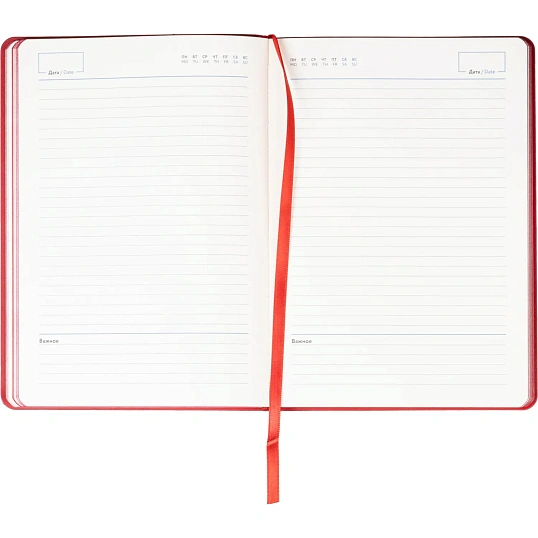 Ежедневник недатированный ATTACHE Soft touch А5, 140х200мм, 136л, красный