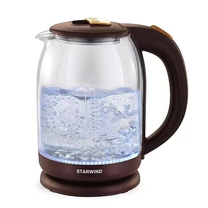 Чайник Starwind SKG1052 1.8л. 1500Вт темно-коричневый/бронзовый (стекло)