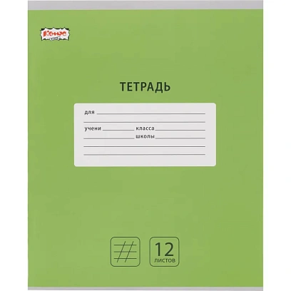 Тетрадь школьная А5 12 л косая линия, Интенсив Зеленый, 10шт/уп арт.1711040