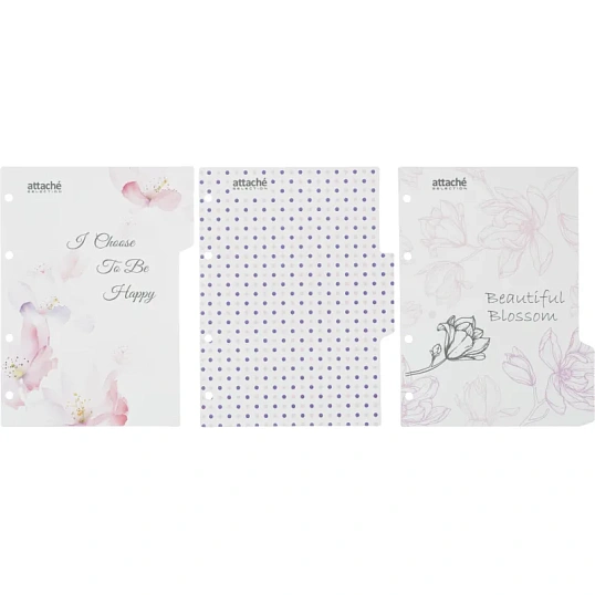 Разделитель листов пласт А5 Attache Selection Flower dreams, 3шт/уп, в асс