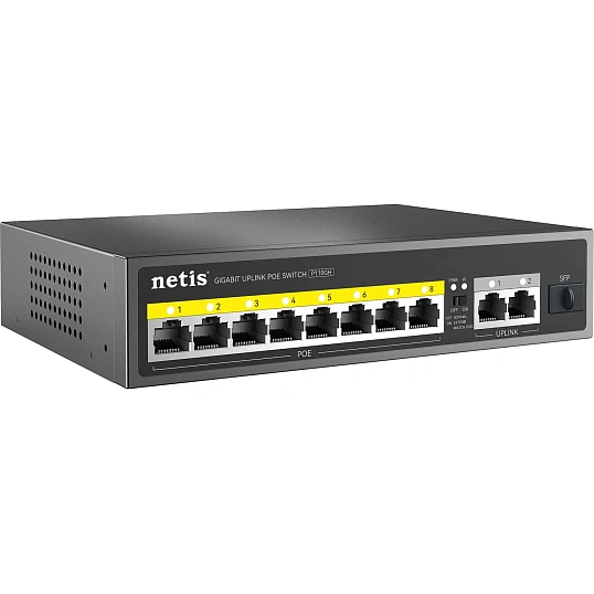 Коммутатор Netis P110GH 8х100 Мбит/с PoE+ 120Вт, 2х1000 Мбит/с, 1xSFP