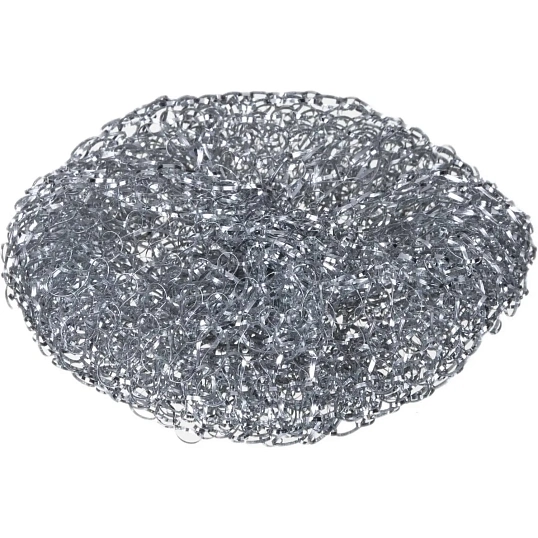 Губка-мочалка металлическая для мытья посуды 90х90x25мм 14г 10шт/уп