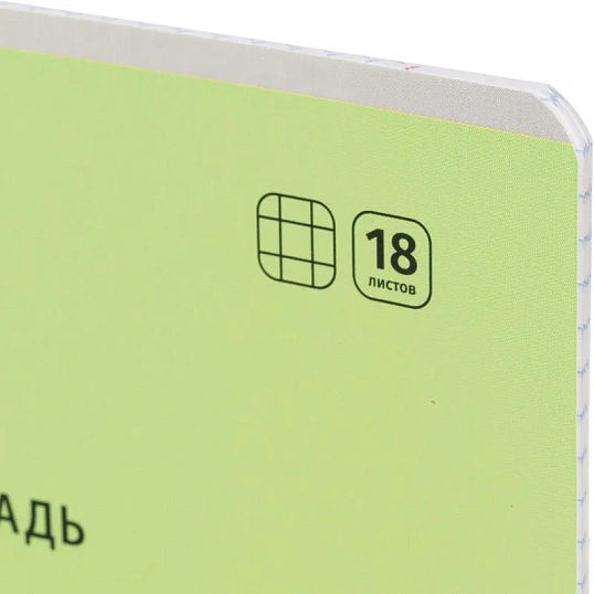 Тетрадь школьная А5,18 л. клетка, скреп. Пастель Зеленый, 69204