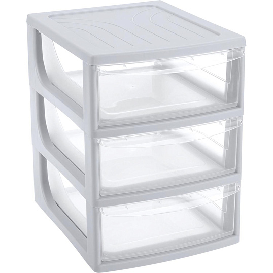 Бокс с выдвижными лотками А5 195х254х264мм 3выдв.отд, светло-сер. 433223730