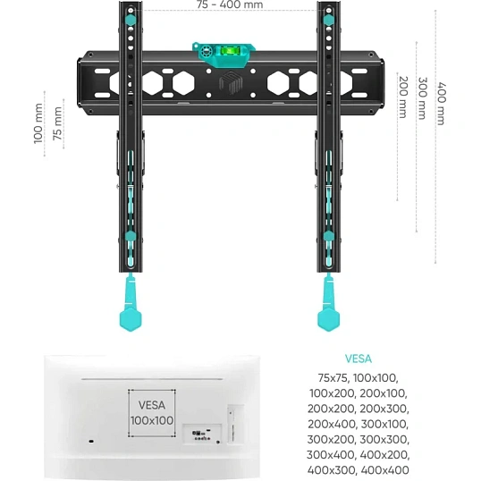 Кронштейн для телевизора Onkron 32-70 наклонный, черный TM5
