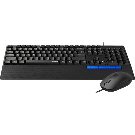 Набор клавиатура+мышь RAPOO проводная NX2000, цвет - черный