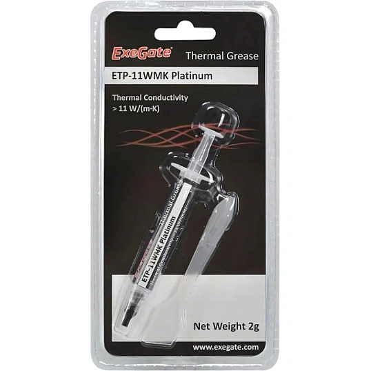 Термопаста ExeGate ETP-11WMK Platinum 2г, шприц с лопаткой (EX282341RUS)