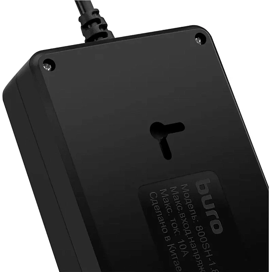 Сетевой фильтр Buro 800SH-5-B 5м (8 розеток) черный(коробка)