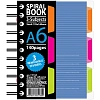 Бизнес-тетрадь 140л,кл,А6,SPIRAL BOOKСиний,евроспир,обл.пласт,раздел.84113