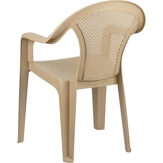 Кресло PR_Decorona DeVeranda 540x535x785 мм, круглая сетчатая спинка латте