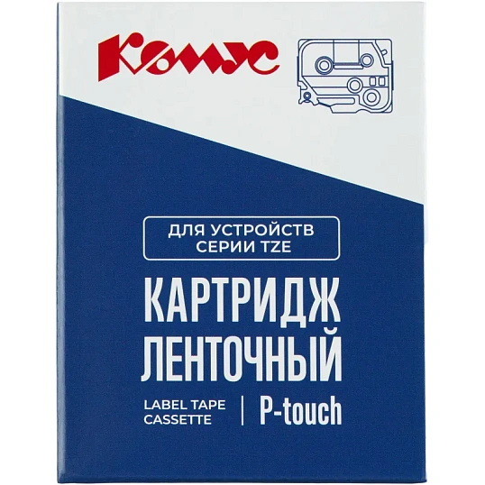 Картридж Комус TZE-324(Brother TZE-324 золотой на черном ,9мм/8м)