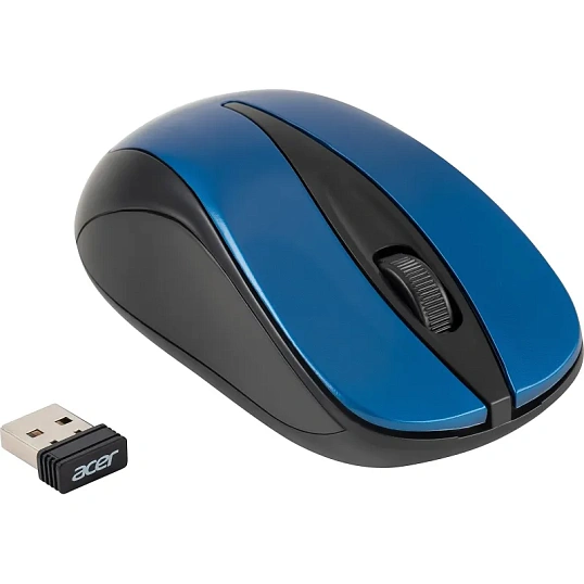 Мышь компьютерная Acer OMR132 син/черн. оптич. 1000dpi/2but беспровод. USB