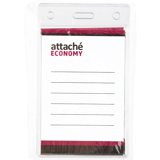 Бейдж Attache Economy 108x66 150 мкм без шнурка, вкладыш 90x60 5шт/уп