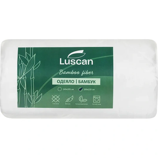Одеяло Luscan 220х200 см стеганое микрофибра/бамбук 300 г/м2