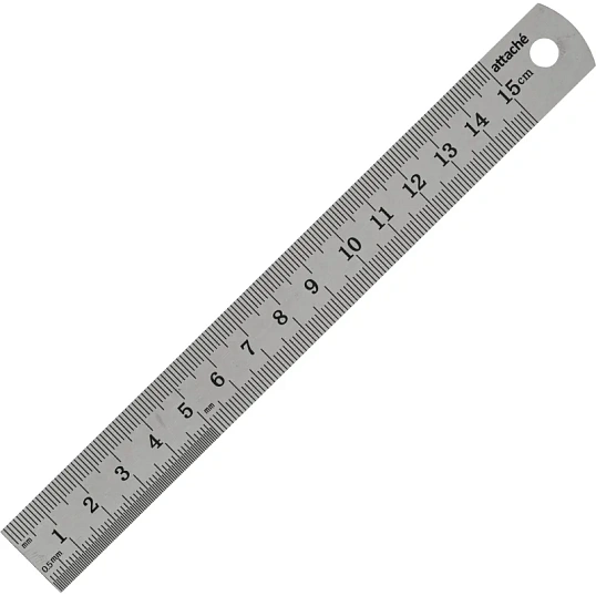 Линейка металлическая 15 см Attache