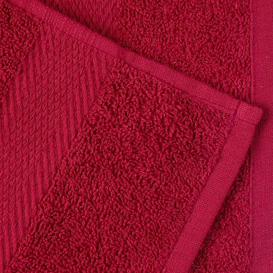 Набор полотенец махровых бордюр 440 г/м2, 70х140 малиновый, 5шт